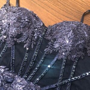 Navy formal long mermaid prom/hoco dress